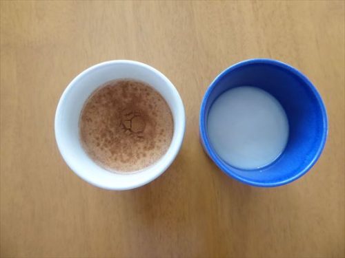 無調整豆乳（シナモン）、酒粕甘酒の豆乳割り